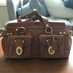 Golden brown coach bag